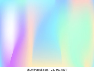 Hologram Background. Iridescent Gradient. Pearlescent Gradient. Purple Metal Texture. Girlie Foil. Pop Creative Template. Blur Vector. Bright Mesh. Pink Hologram Background