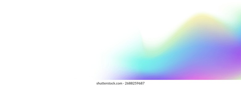 Fondo del holograma. Textura irisada. Lámina de arco iris. Volante Hipster. Gradiente suave violeta. Brillante invitación creativa. Gradiente holográfico. Difuminar el Anuncio. Fondo de holograma azul
