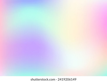 Hologram Background. Modern Fluid. Soft Creative Template. Iridescent Texture. Purple Shiny Texture. Retro Shapes. Abstract Gradient. Kawaii Light. Violet Hologram Background