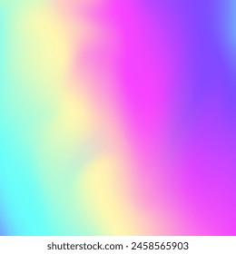 Hologramm-Hintergrund. Perlglanzgradient. Abstrakte Textur. Helle Karte. Trendy Flyer. Oberfläche verwischen. Purpurfarbener Metallgradient. Glänzende geometrische Vorlage. Blauer Hologrammhintergrund