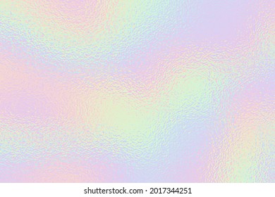 Hologram background. Rainbow foil effect texture. Holography pattern. Pearlescent gradient. Holographic ombre for design prints. Pastel color backdrop. Iridescent metal patern. Neon background. Vector