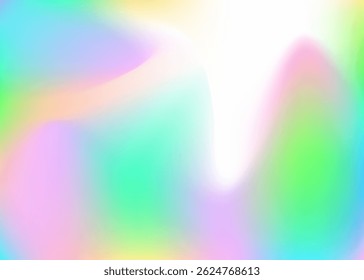 Fondo del holograma. Malla de arco iris. Tarjeta de desenfoque. Textura suave del tinte del lazo. Gradiente holográfico. Patrón de neón. Folleto de Gasolina Brillante. Gradiente Abstractas. Fondo de holograma azul