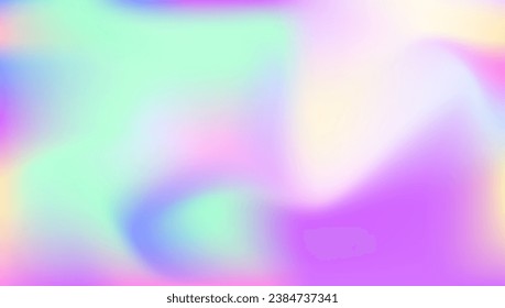 Hologram Background. Trendy Fluid. Neon Futuristic Invitation. Pearlescent Gradient. Iridescent Gradient. Purple Blur Texture. Graphic Mesh. Soft Vector. Blue Hologram Background