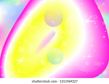 Hologram background with vibrant rainbow gradients. Dynamic fluid. Holographic cosmos. Design template for mobile screen, presentation and flyer. Creative hologram background.