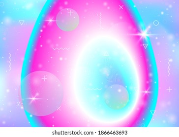 Hologram background with vibrant rainbow gradients. Dynamic fluid. Holographic cosmos. Graphic template for annual report, book and cover. Spectrum hologram background.