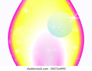 Hologram background with vibrant rainbow gradients. Dynamic fluid. Holographic cosmos. Graphic template for mobile interface, presentation and presentation. Memphis hologram background.