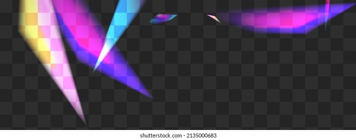 Fondo Panorámico Transparente Del Vector De Burbujas Holograma. Banner Aislado De Foil Resplandeciente. Folleto superpuesto de refracción del arcoiris. Borde de espuma festivo holográfico.