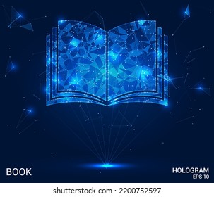 Hologram Book Open Book Polygons Triangles Stock Vector (Royalty Free ...