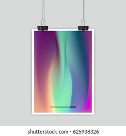 Hologram bright colorful background. Vector mesh template. Design for greeting card, report, cover, book, print,poster,brochure,magazine