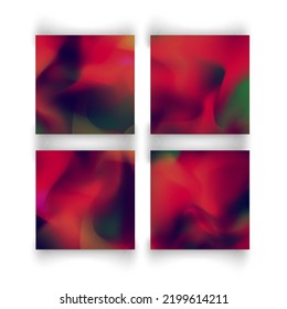 Hologram bright colorful backgrounds set. Vector mesh template. Design for greeting card