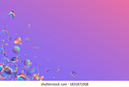 Hologramm Bläschen blauer Vektorhintergrund. Organisches 3D-Muster. Broschüre mit hellen abstrakten Elementen. Farbtupfer-Banner.