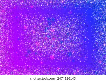 Hologram Burst. 3d Concept. Holographic Background. Cristal Poster. Carnival Tinsel. Blue Disco Effect. Digital Dust. Happy Abstract Explosion. Pink Hologram Burst