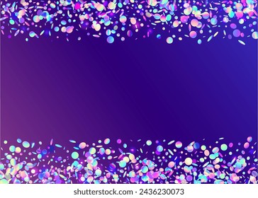 Hologram Burst. Falling Banner. Holographic Glitter. Purple 3d Background. Disco Surprise Template. Unicorn Paper. Light Texture. Digital Design. Blue Hologram Burst