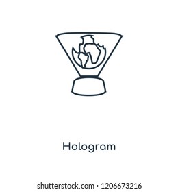 Hologram concept line icon. Linear Hologram concept outline symbol design. This simple element illustration can be used for web and mobile UI/UX.