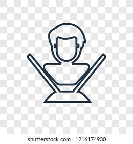 Hologram concept vector linear icon isolated on transparent background, Hologram concept transparency concept in outline style
