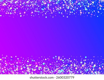 Hologram Confetti. Falling Design. Happy Colourful Backdrop. Transparent Burst. Modern Banner. 3d Concept. Purple Glare Sparkle. Unicorn Effect. Pink Hologram Confetti