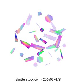 Hologram Confetti. Great design for any purposes.  Banner template. Blur background. Blurred concept. Colorful space background. Holiday, birthday.