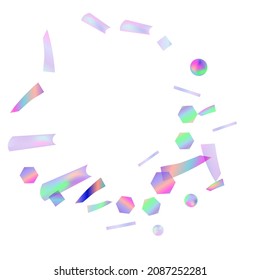 Hologram Confetti. Great design for any purposes.  Banner template. Blur background. Blurred concept. Colorful space background. Holiday, birthday.