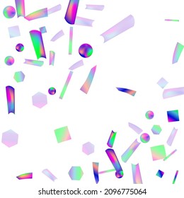 Hologram Confetti. Great design for any purposes.  Banner template. Blur background. Blurred concept. Colorful space background. Holiday, birthday.