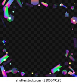 Hologram Confetti. Great design for any purposes.  Banner template. Blur background. Blurred concept. Colorful space background. Holiday, birthday.