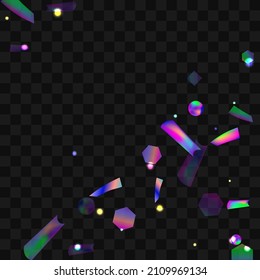 Hologram Confetti. Great design for any purposes.  Banner template. Blur background. Blurred concept. Colorful space background. Holiday, birthday.