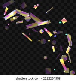 Hologram Confetti. Great design for any purposes.  Banner template. Blur background. Blurred concept. Colorful space background. Holiday, birthday.