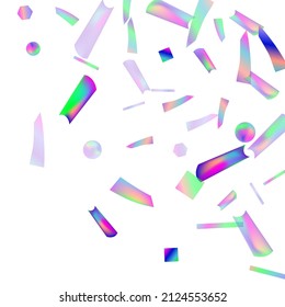 Hologram Confetti. Great design for any purposes.  Banner template. Blur background. Blurred concept. Colorful space background. Holiday, birthday.