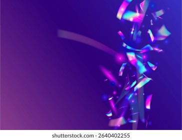 Hologram Confetti. Light Iridescent Serpentine. Glare Texture. Explosion Background. Falling Paper. Pink Art Burst. Birthday Glitter. Rainbow Design. Purple Hologram Confetti