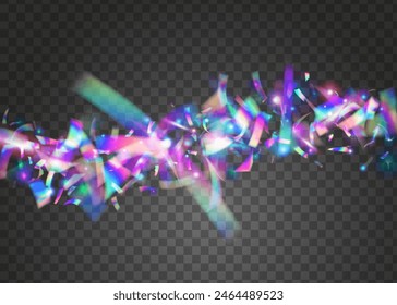 Hologram Confetti. Purple Art Burst. Happy Texture. Carnival Background. Unicorn Poster. Carnaval Ribbon. Light Iridescent Explosion. Rainbow Tinsel. Blue Hologram Confetti