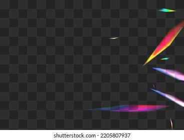 Hologram Confetti Vector Transparent Background. Shine Refraction Digital Border. Glow Glitch Overlay Illustration. Holo Glamour Lens Template.