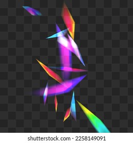 Hologram Cristal Vector Transparent Background. Holographic Bokeh Glint Brochure. Light Confetti Cool Branch. Bright Glamour Blur Texture.