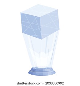 Hologram cube icon cartoon vector. Virtual reality. Shape dice