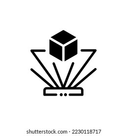 hologram cube icon vector illustration
