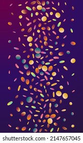 Hologram Dot Effect Purple Background. Magic Festival Rain Invitation. Fun Wallpaper. Colorful Decoration Banner.