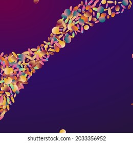 Hologram Dot Fun Purple Background. Unicorn Flying Rain Wallpaper. Top Design. Gradient Vector Banner.