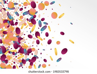 Hologram Dot Transparent Grey Background. Gradient Top Rain Invitation. Decoration Design. Multicolored Effect Postcard.