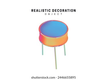 Hologram drum 3d element for design. vector illustration