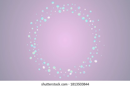 Hologram Dust Abstract Blue Background. Colorful Celebration Rain Texture. Effect Card. Colored Fun Invitation.