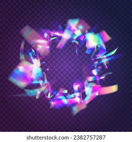 Hologram Effect. Cristal Glare. Carnival Glitter. Holiday Foil. Fiesta Art. Retro Multicolor Wallpaper. Pink Disco Confetti. Blur Flyer. Purple Hologram Effect