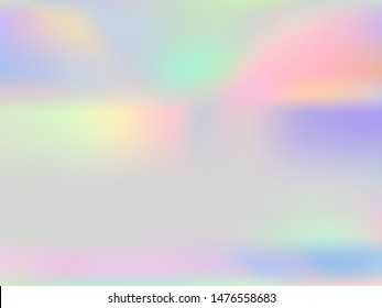 Hologram effect glitch gradient vector design. Surreal pastel rainbow unicorn background. Polar lights liquid colors background. Fluorescent neon glitch effect hologram gradient wallpaper.