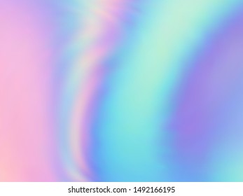 Hologram effect glitch gradient vector design. Elegant iridescent mermaid background. Polar lights liquid colors background. Modern neon glitch effect hologram gradient wallpaper.