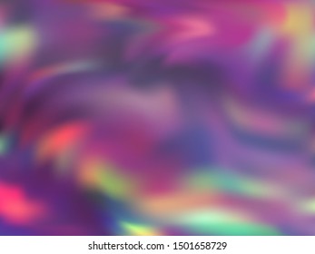 Hologram effect glitch gradient vector design. Bright neon party graphics background. Liquid colors splash background. Refulgent neon glitch effect hologram gradient wallpaper.