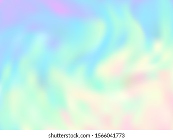 Hologram effect glitch gradient vector design. Lucent pastel rainbow unicorn background. Polar lights liquid colors background. Stylish neon glitch effect hologram gradient wallpaper.