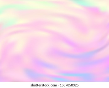 Hologram effect glitch gradient vector design. glowing pastel rainbow unicorn background. Liquid colors splash background. Electro neon glitch effect hologram gradient wallpaper.