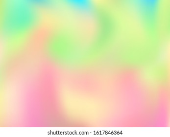 Hologram effect glitch gradient vector design. Stylish pastel rainbow unicorn background. Liquid colors neon background. Simple neon glitch effect hologram gradient wallpaper.
