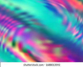 Hologram effect glitch gradient vector design. Lucid rainbow spectrum background. Liquid colors neon background. Fashionable neon glitch effect hologram gradient wallpaper.