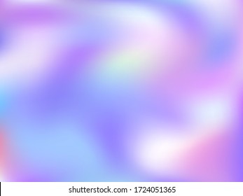 Hologram effect glitch gradient vector design. Abstract iridescent mermaid background. Polar lights liquid colors background. Simple neon glitch effect hologram gradient wallpaper.