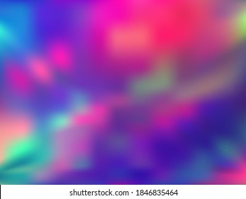 Hologram effect glitch gradient vector design. Mesmerizing rainbow spectrum background. Hologram colors liquid background. Creative neon glitch effect hologram gradient wallpaper.