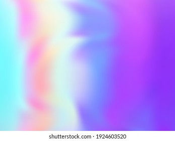 Hologram effect glitch gradient vector design. luminous pink turquoise purple background. Polar lights liquid colors background. Minimal neon glitch effect hologram gradient wallpaper.