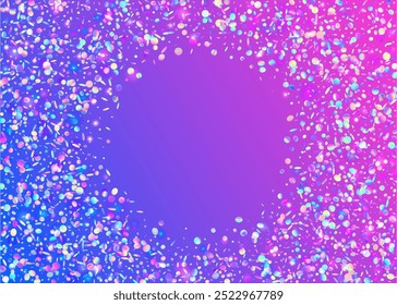 Hologram Effect. Modern Dust. Rainbow Serpentine. 3d Pattern. Glare Colourful Illustration. Cristal Design. Carnaval Paper. Purple Disco Confetti. Blue Hologram Effect